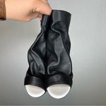 BEAUTIISOLES | Size 6 Black and White Chunky Heel Peep Photo 2