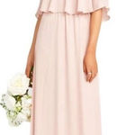 Show Me Your Mumu Caitlin Ruffle Maxi Dress Bridesmaid Dusty Blush Large NWT Photo 0