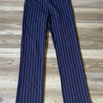 Betabrand  Womens S Straight Leg Yoga Dress Pants Navy Blue Thin stripes Comfort Photo 1