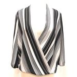 New York & Company Black and White Striped Blouse Photo 0