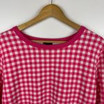 Talbots  Pink Gingham Print Sweatshirt Sz 2X Pullover‎ Long Sleeve Preppy Plus Photo 2