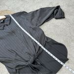 DKNY NWT  Women’s Jacquard Point Collar Long Sleeve Tie Front Blouse in Black L Photo 12