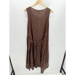 East India Womens Linen Maxi Dress Size L Brown Linen Side Slit Lagenlook Boho Size L Photo 1