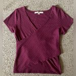 Vanilla Star Jeans Vanilla Star Ribbed V-Neck Wrap Short-Sleeve Top Photo 0