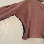 Heart & Hips Beige Polo Collar Button Down Crop Top SZ S Long sleeve Lightweight Photo 5