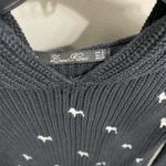 ZARA  Knit Black Ribbed Cotton Knit Puppy Dog Hooded Top Pullover Sweater Women S Photo 2