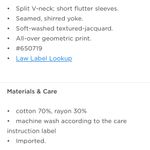 Old Navy NEW! Short Sleeve Jacquard Geometric Print Blouse S Pink Orange Ivory Photo 11