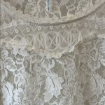 Free People  Sheer Floral Lace Ruffled Blouse with Bell Sleeve - Size Small Photo 7