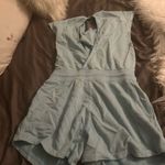 Free People  Sky Blue Sleeveless Romper Photo 8