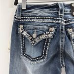 Miss Me  buckle blue beaded embroidered vintage 90s 2000s Y2K bootcut jeans 28x33 Photo 8