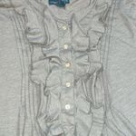 Ralph Lauren XL  Women's Ruffled Long Sleeve Top - Olive Green Photo 2