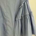 Women's DRA Blue White Stripes Long Sleeve bell Sleeves Blouse Shirt size xs Photo 14