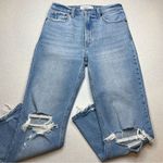 Abercrombie & Fitch A&F Ankle Straight Ultra High Rise 27 Short‎ Ripped Medium Wash Photo 0