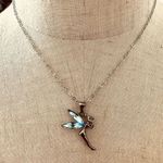 Silver tone and blue tinker bell pendant necklace Photo 7