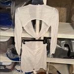 White Mesh crochet beach cover up Women's Dress Size undefined Photo 5