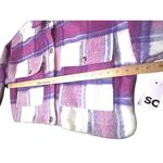 SO  Cropped Plaid Jacket XL Pink Purple Oversized Cabin core Ski Resort Cozy Cute Photo 5