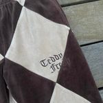 Teddy Fresh Brown/Tan Checkered Diamond Velour  Sweatpants Photo 2