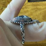 White Buffalo Sterling Silver Ring Size 8 Black Photo 2