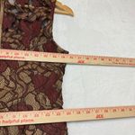 Calvin Klein  2 Lace Brown Dress Floral A-Line Sheath Fringe Formal Wedding Party Photo 10