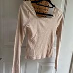 American Eagle  Outfitters Cream Fitted Long Sleeve Photo 3