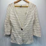Gap  Vintage Cotton Wool Angora Blend Loose Knit Cream 3/4 Sleeve Cardigan Medium Photo 1