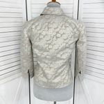 Harold’s Metallic Floral Jaquard Blazer Jacket Tan Grey Gold 2 Photo 4
