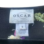 Oscar de la Renta  Black Silk Blend Embroidered Blouse Sweater Floral Size Medium Photo 4
