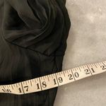 Notations  Size S Black Sheet Pleated Satin Trim Button Front Ruffle Blouse Photo 10