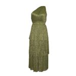 SABINA MUSAYEV Isabello Plisse Midi Dress, Moss Green, Medium Green Photo 11