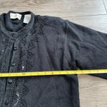 Jaclyn Smith Jaclyn‎ Smith Women's Cardigan Sweater Size Medium Black Beaded Photo 3