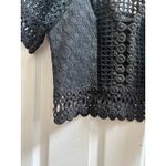 Rebecca Taylor  Black Crochet Lace Crop Top Size 2 Small Photo 5