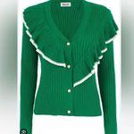 Baum und Pferdgarten ruffle asymmetrical cardigan, size small Green Photo 0