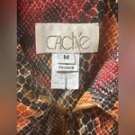Cache Vintage Caché Red Orange Snakeskin Bodycon Dress | Y2K Sexy Clubwear Zip Mini M Photo 6