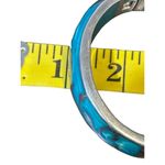 ANDREW HAMILTON CRAWFORD 925 Silver Teal Cuff Botanical Vine Modernist Bracelet Green Photo 5