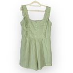 Lost + Wander Springtime Romper Women's Large Sage Green Sleeveless Ruffle NWT Photo 1