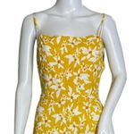 Kori America Jumpsuit Womens Medium Yellow White Floral Wide Leg Boho Peasant Photo 3