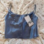 ZARA blue satin top Photo 1