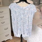 Rachel Ashwell Pastel Blue Linen Floral Top Photo 3