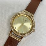 Jessica Simpson women’s watch gold tone rhinestones 35mm round running Photo 1