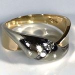 14KT .28 CARAT DIAMOND SOLID YELLOW & CHAMPAGNE GOLD BYPASS RING Photo 0