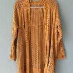Mustard Yellow Midi Open Knit Cardigan Women’s Medium Photo 0