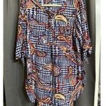 FIGUEROA & FLOWER WO SIZE MEDIUM MULTICOLOR PAISLEY PRINT MIDI DRESS/ TUNIC Photo 0