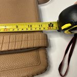 ALLSAINTS  Tan Beige East West Leather Flap Over Crossbody Bag Purse Zip Around Photo 13