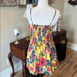 Xhilaration Spaghetti Strap Fit and Flare Honeycomb Yellow Floral Sundress New Photo 6