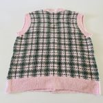 ZARA  Pink Green Plaid Knit Vest - S Photo 3