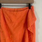 Anthropologie  Maeve Slim Ruffle Orange Wrap Skirt Photo 4
