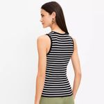 Loft Perfect Ribbed Striped Scoop Neck Tank Top XS Photo 2