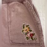 Sundance Women’s Flowers Embroidered Cuffed Pants Mauve Pink Joggers size XL Photo 4