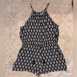 Mossimo Printed Sleeveless Romper with Tassel Drawstring White Size XXL Photo 0