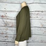 Belle by Kim Gravel NWT Sz XL Olive Green Raglan Sleeve Thermal Waffle Knit Top Photo 1